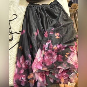 Floral Black and Pink Women's Skirt